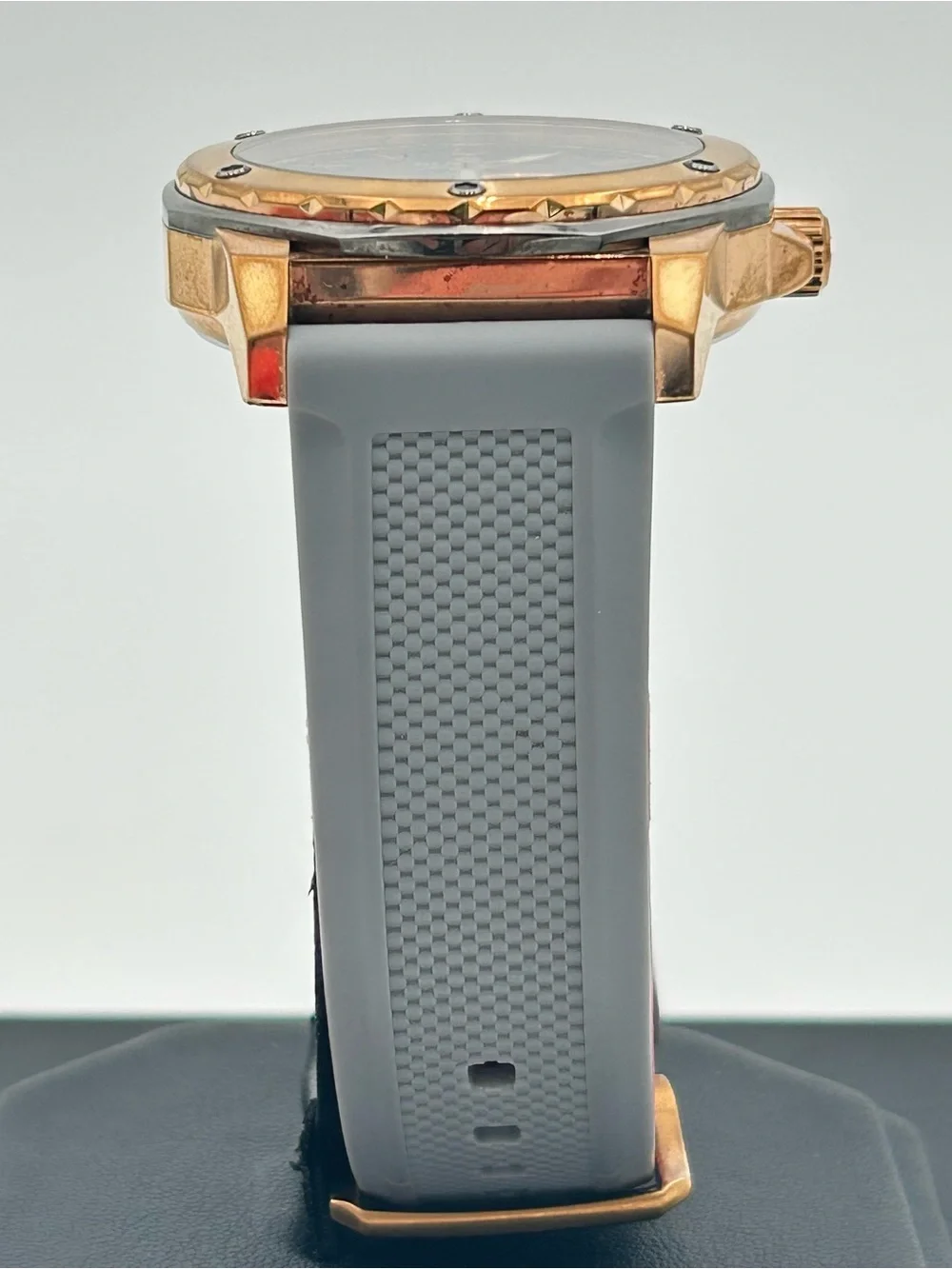 Bulova Marine Star Rose-Gold Tone Automatic Watch with Gray Band (Model 98A228)